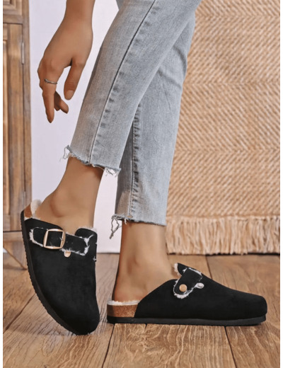 Mules fourées Black - Ambre - Findlay