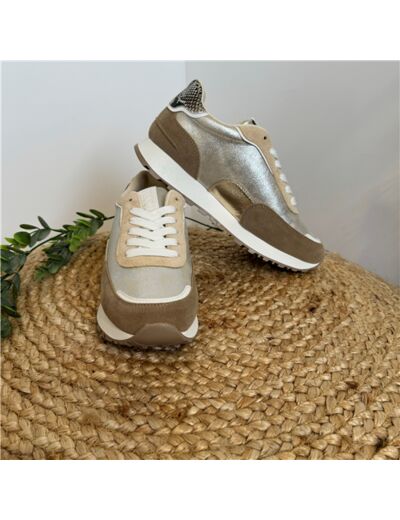 R498- Sneakers Moow bicolores ( T36-T41) (taupe)