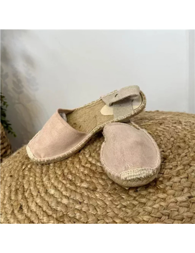 R501- Espadrille à nouer (T35-T41) (rose pâle)