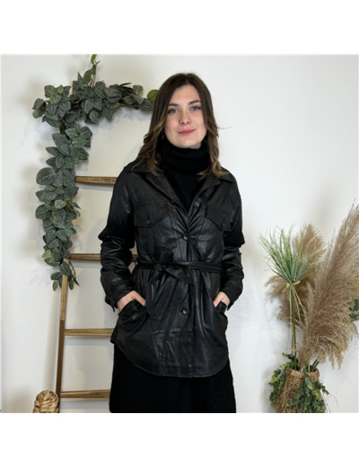 M243- Veste Saharienne "Laura Jo" (noir)