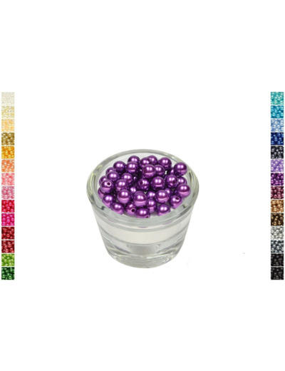 Sachet de 50 perles en plastique 8 mm de diametre violet