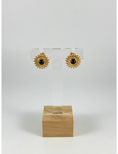 Boucles d'oreilles soleil pierre S - Fabien Ajzenberg