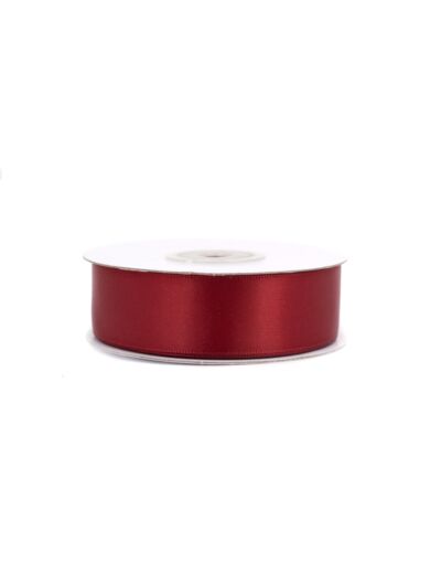 Ruban satin double face 25 mm de large 20 metres de long Bordeaux