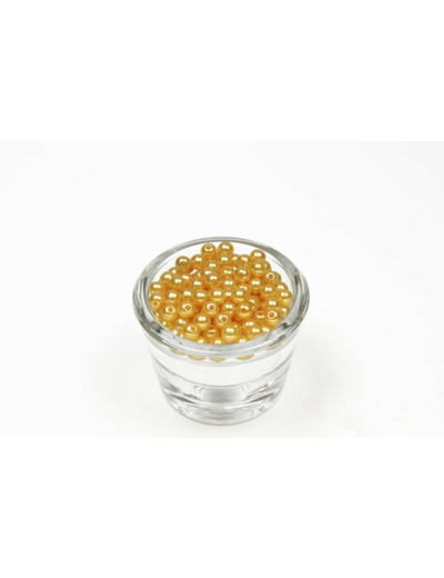 Sachet de 100 petites perles en plastique 6 mm de diametre doré JAUNE OR