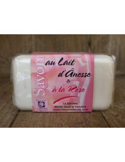 Savon au lait d'ânesse & à la rose (100g)