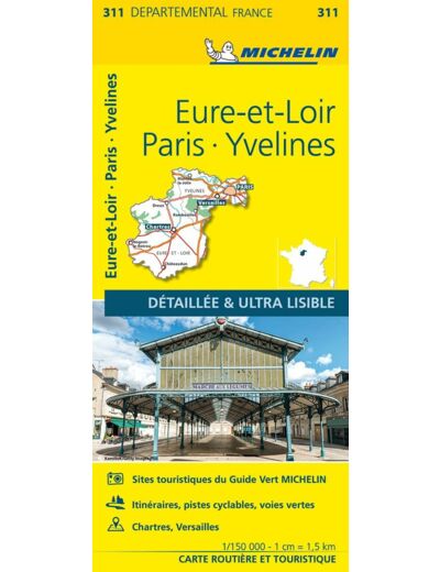 CARTE DEPARTEMENTALE EURE-ET-LOIR, PARIS, YVELINES