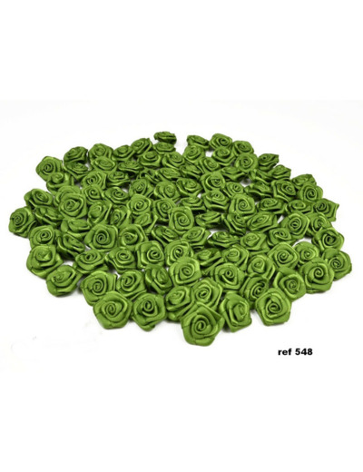 Sachet de 20 petites rose en satin 15 mm VERT MENTHE 548