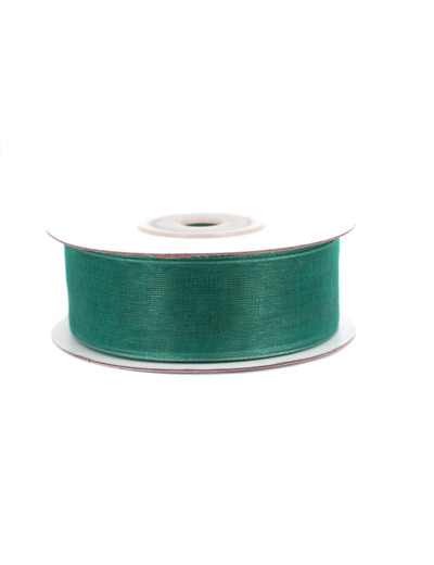 Ruban organza 25 mm de large bobine de 25 metres de long bleu petrol