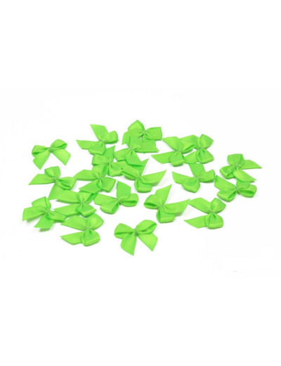 sachet de 20 nœuds en satin de belle qualite vert flash 556