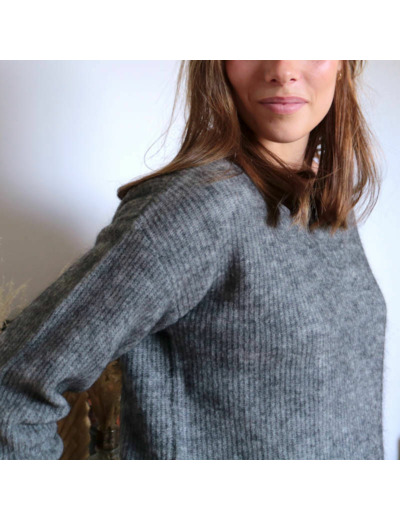 Pull Arsène - Mohair Mérinos - Gris d'Espagne