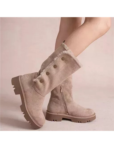 R443- Bottines fourrées daim (taupe)