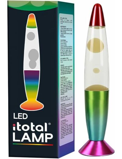 I-TOTAL® - Lampe à lave LED avec résistance chauffe cire, sans ampoule (CHANGE COULEURS RGB)