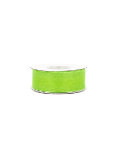 Ruban organza 25 mm de large bobine de 25 metres de long vert