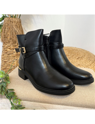 R529- Boots finitions dorées (noir)