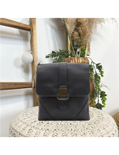 P508-Grand Sac Flora & Co à rabat (noir)