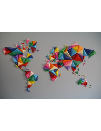 Mappemonde multicolore taille S - 60x35cm