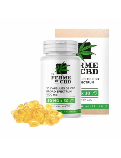 La ferme du CBD - CBD Broad Spectrum 1500mg - 30 GÉLULES CBD 50MG