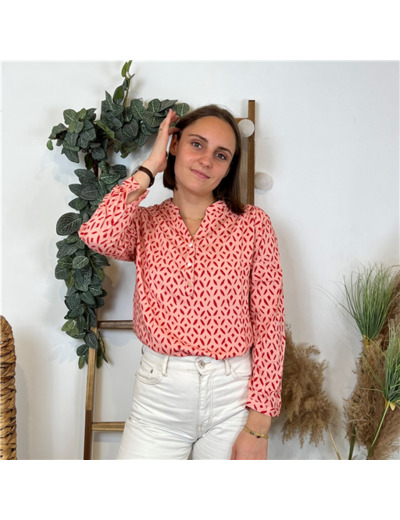 M587- Blouse Losanges (T36-T46) (corail)