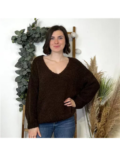 K777- Pull Oversize Maille Bouclette

 (Tu) (marron)