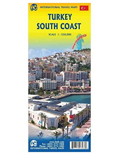 TURKEY SOUTH COAST 1:550 000 WATERPROOF MAP