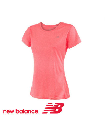 NEW BALANCE TEE-SHIRT SHORT SLEEVE HEATHERED Fluo