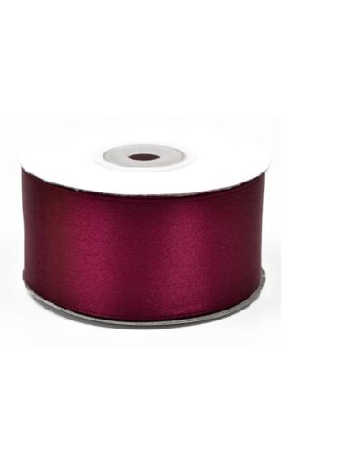 Ruban satin 38 mm de large bobine de 25 m bordeaux fonce