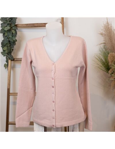 Y273- Gilet Tricotonic Laine (T38-T42) (rose)