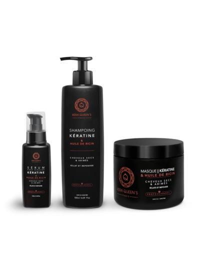 Rituel Kératine et Ricin - Shampoing 500ml + Masque 500ml + Sérum 100ml