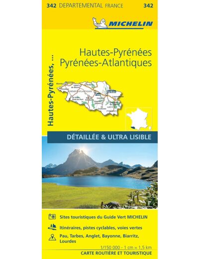 CARTE DEPARTEMENTALE HAUTES-PYRENEES, PYRENEES ATLANTIQUES