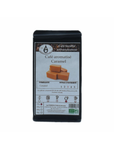 Café aromatisé caramel bio torréfaction artisanale 125g