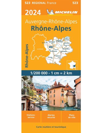 CARTE REGIONALE RHONE-ALPES 2024