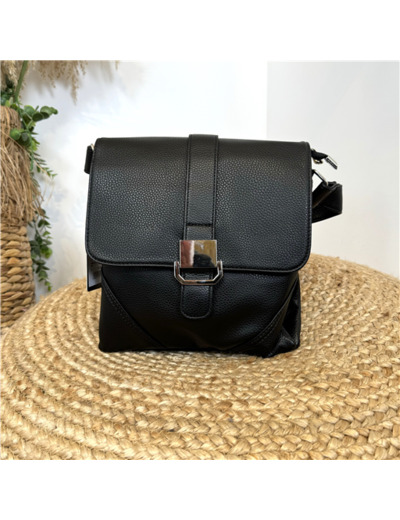 P508-Grand Sac Flora & Co à rabat (noir)