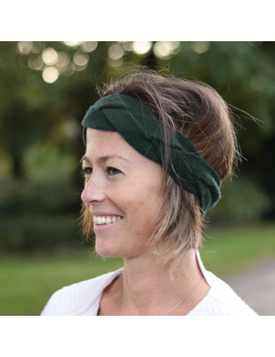 Headband Noé - Pur cachemire - Vert Impérial