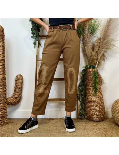 L799- Pantalon stretch  L.O.(tu) 🇮🇹 (camel)