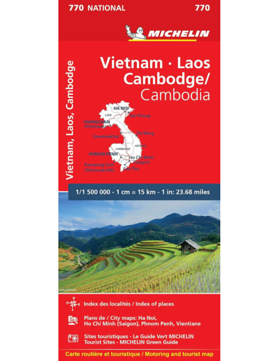 CARTE NATIONALE VIETNAM LAOS CAMBODGE / VIETNAM LAOS CAMBODIA