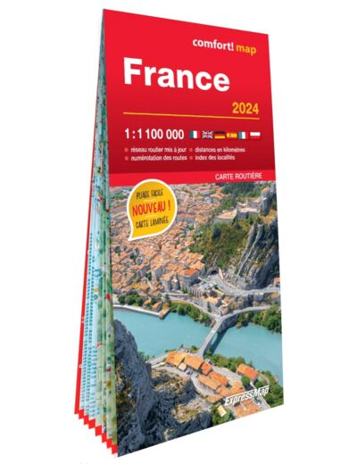 FRANCE 2024 1/1.100.000 (CARTE GRAND FORMAT LAMINEE)