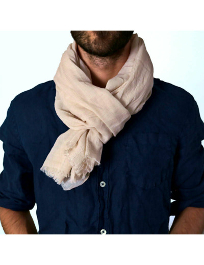 Foulard Pio unisexe - Voile de coton - Sable