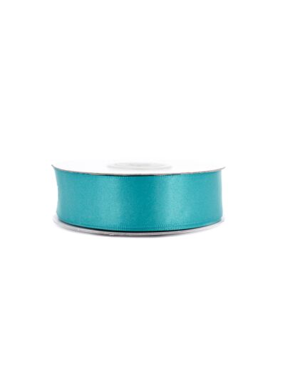 Ruban satin double face 25 mm de large 20 metres de long turquoise