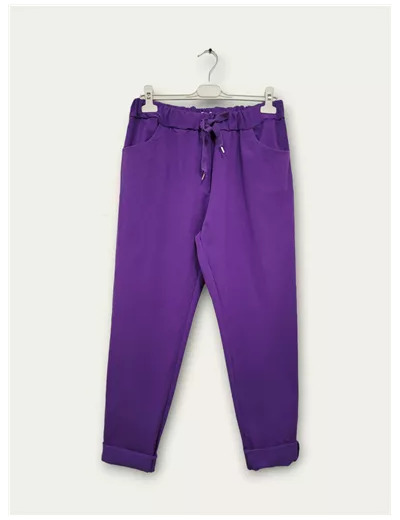 L819- Pantalon stretch C'Mélodie  🇮🇹 (violet)