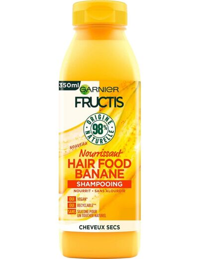 Lot de 2 - Garnier Fructis Hair Food Shampooing Banane pour cheveux Secs, 350ml