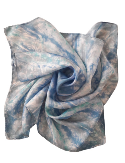 Foulard en soie naturelle - Etoile Bleue