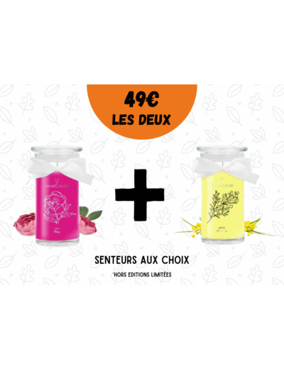 Offre Exceptionnelle JewelCandle : 2 bougies pour 49€ (senteurs aux choix) - Nous préciser les senteurs en commentaire