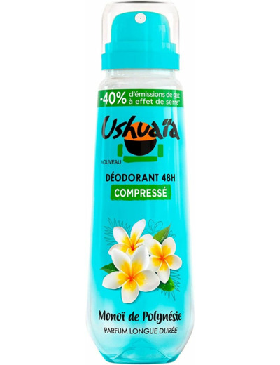 Ushuaïa Déodorant Compressé 48H Monoï de Polynésie, 100ml