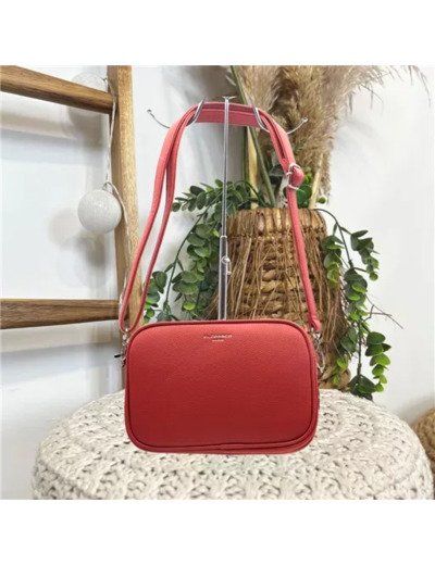 P502- Sac Medium Flora & Co 3 zips (rouge)