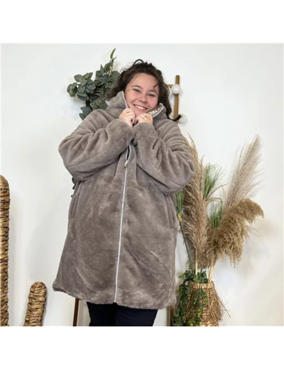 K803- Veste résersible Fourrée (T42-T48) (bronze)