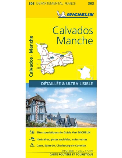 CARTE DEPARTEMENTALE CALVADOS, MANCHE