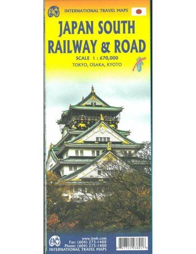 JAPAN SOUTH RAILWAY AND ROAD MAP 1:670 000