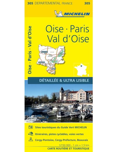 CARTE DEPARTEMENTALE OISE, PARIS, VAL D'OISE