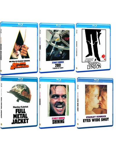 6 Blu Ray de Stanley Kubrick - Orange Mecanique + 2001 l'Odyssée de l'Espace + Barry Lyndon + Full Metal Jacket + Shining + Eyes Wide Shut